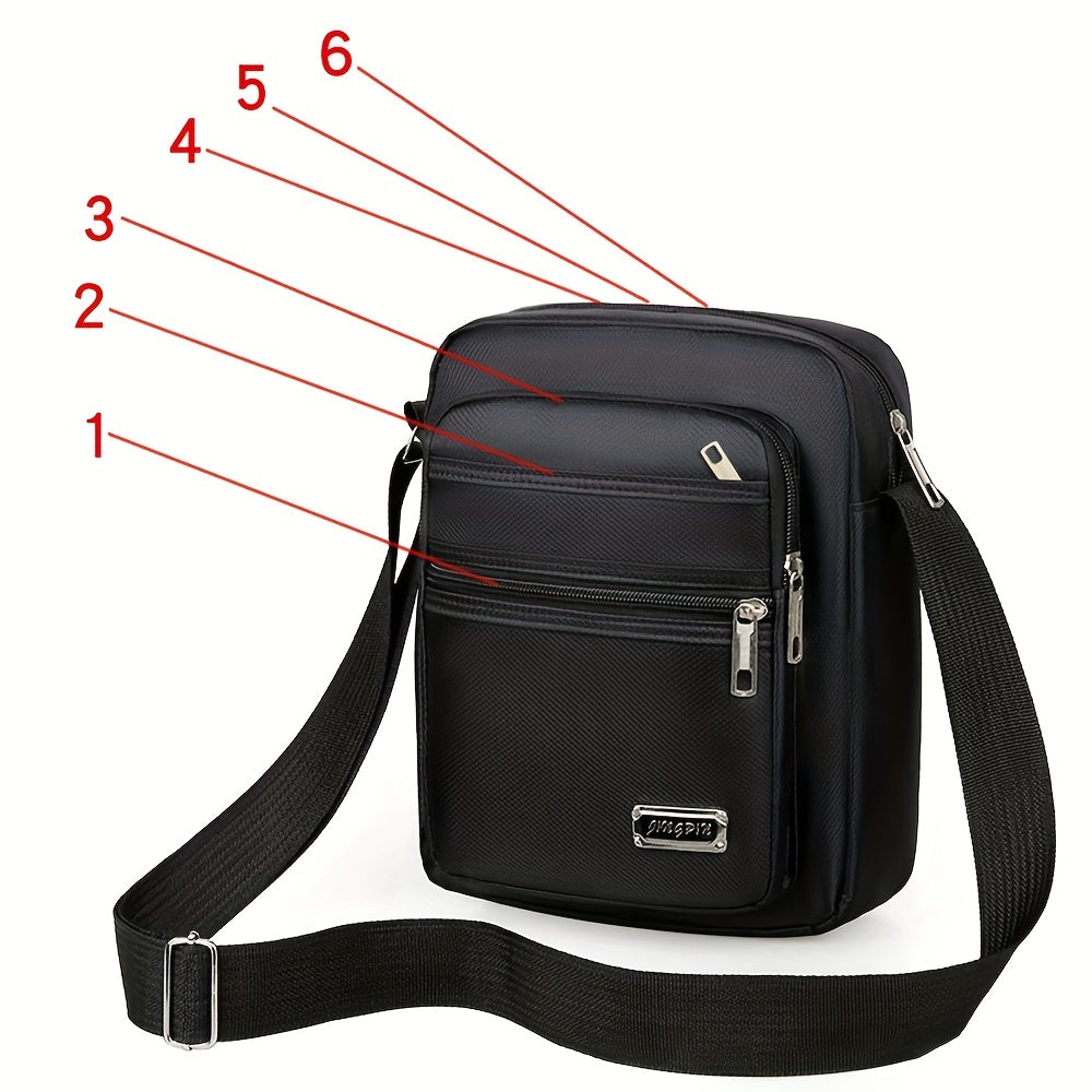 Men's Fashion Waterproof Crossbody Bag - Large Capacity Multi-layer Travel Shoulder Bag