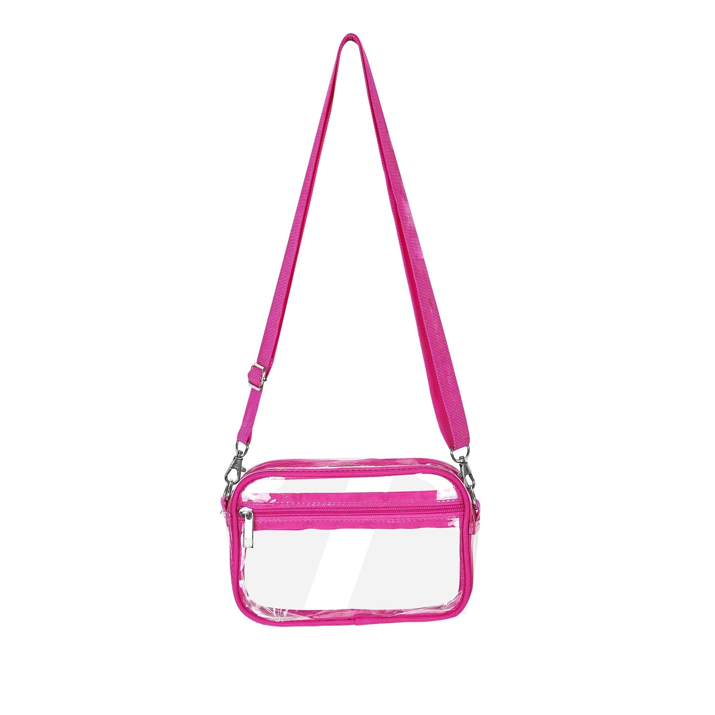 Casual Clear Crossbody Bag - Fashion PVC Zipper Shoulder Toiletry Bag for Travel
