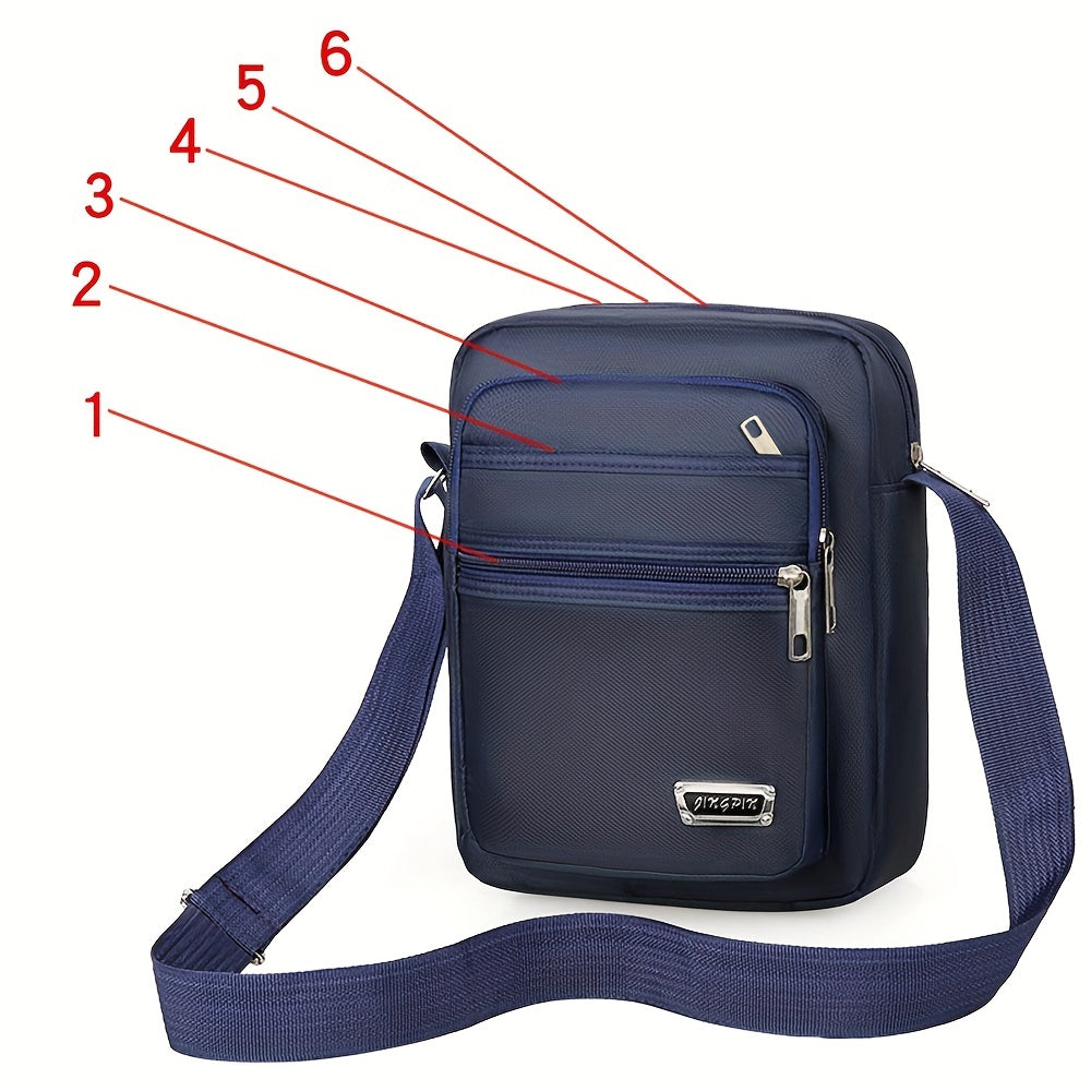 Men's Fashion Waterproof Crossbody Bag - Large Capacity Multi-layer Travel Shoulder Bag