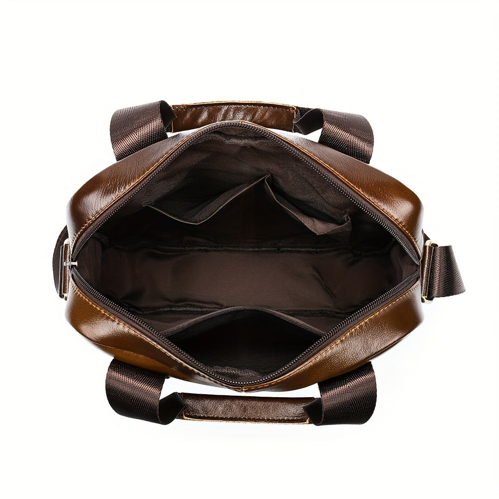 Genuine Leather Shoulder Bags for Men - Business Handbags for 13.3in Laptop